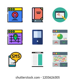 display icon set. vector set about browser, tablet, smartphone and e reader icons set.