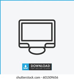 display icon. simple outline display vector icon. on white background.