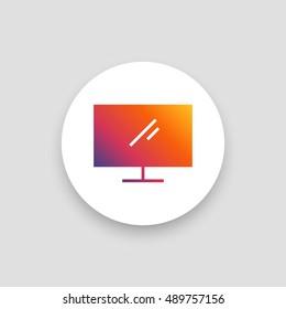 Display icon vector, clip art. Also useful as logo, circle app icon, web element, symbol, graphic image, silhouette and illustration.