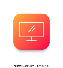 Display icon vector, clip art. Also useful as logo, square app icon, web element, symbol, graphic image, silhouette and illustration.