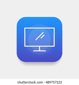 Display icon vector, clip art. Also useful as logo, square app icon, web element, symbol, graphic image, silhouette and illustration.