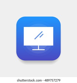 Display icon vector, clip art. Also useful as logo, square app icon, web element, symbol, graphic image, silhouette and illustration.