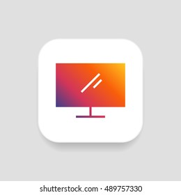 Display icon vector, clip art. Also useful as logo, square app icon, web element, symbol, graphic image, silhouette and illustration.