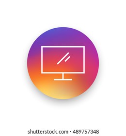 Display icon vector, clip art. Also useful as logo, circle app icon, web element, symbol, graphic image, silhouette and illustration.