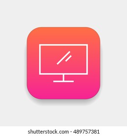 Display icon vector, clip art. Also useful as logo, square app icon, web element, symbol, graphic image, silhouette and illustration.