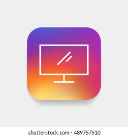 Display icon vector, clip art. Also useful as logo, square app icon, web element, symbol, graphic image, silhouette and illustration.