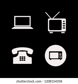 display icon. display vector icons set laptop, tv, home phone and microwave