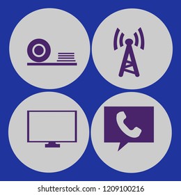 display icon. display vector icons set wi fi, phone, monitor and plates shelf
