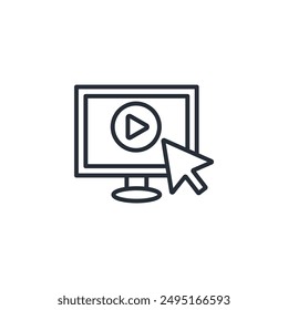 display icon. vector.Editable stroke.linear style sign for use web design,logo.Symbol illustration.
