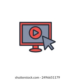 display icon. vector.Editable stroke.linear style sign for use web design,logo.Symbol illustration.