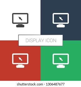 display icon white background. Editable filled display icon from education. Trendy display icon for web and mobile.