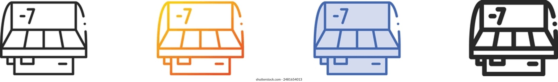 display icon.Thin Linear, Gradient, Blue Stroke and bold Style Design Isolated On White Background