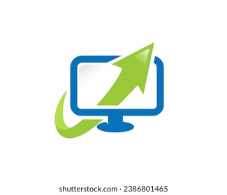 display improve arrow up finance logo design template illustration inspiration 
