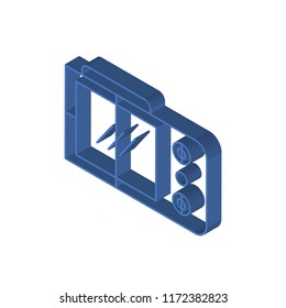 Display isometric left top view 3D icon