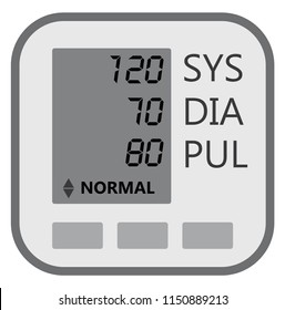 Display lcd of blood pressure machine show indicator of result