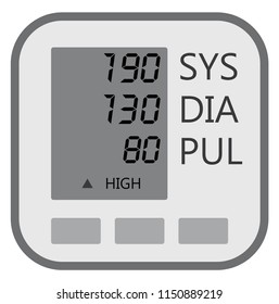 Display lcd of blood pressure machine show indicator of result