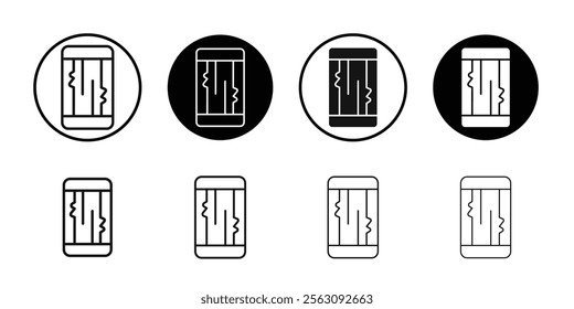 Display or lcd issues icon Flat outline fill set collection