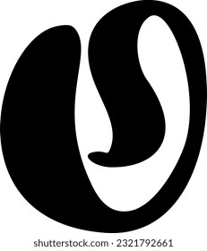 Anzeige von flüssigem Vektorschriftbuchstaben O Alphabet. Großbuchstabe Schriface abc Element für soziale Medien, Webdesign, Poster, Banner, Grußkarte