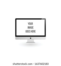 Display monitor computer vector mockup. Stock Vector illustration isolated on white background.