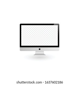 Display monitor computer vector mockup. Stock Vector illustration isolated on white background.
