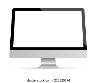 Display Monitor Computer Vector Mockup. Can Use For Frame And Background On Bank Screen.