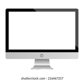 Display monitor vector mockup. Vector illustration.