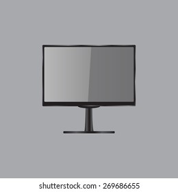 Display monitor vector mockup. Vector illustration