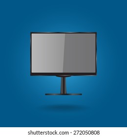 Display monitor vector mockup. Vector illustration