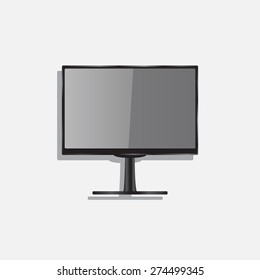 Display monitor vector mockup. Vector illustration