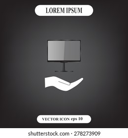 Display monitor vector mockup. Vector illustration