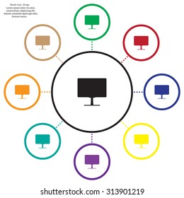 Display monitor vector mockup. Vector illustration