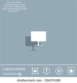 Display monitor vector mockup. Vector illustration