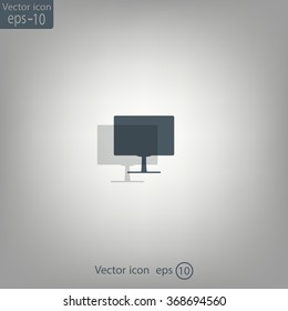 Display monitor vector mockup. Vector illustration
