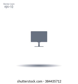 Display monitor vector mockup. Vector illustration