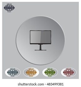 Display monitor vector mockup. Vector illustration