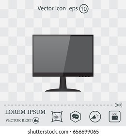 Display monitor vector mockup. Vector illustration