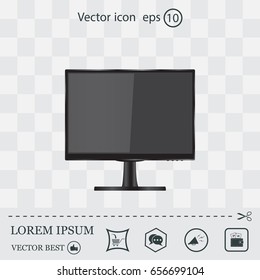 Display monitor vector mockup. Vector illustration