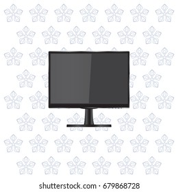 Display monitor vector mockup. Vector illustration