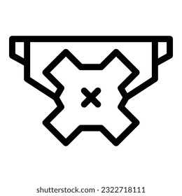 Display mount icon outline vector. Tv wall. Vesa bracket
