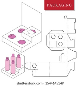 Display Package For Skin Care Product.Vector Box Template.