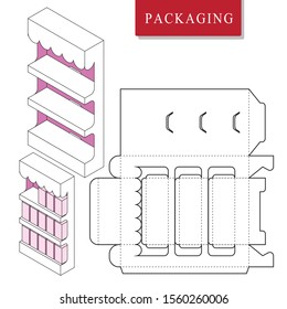 Display Packaging for product.Shelf template.vector.