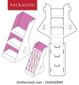 Display Packaging for product.Shelf template.vector.