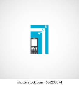 Display of the phone is diagonal infographics.