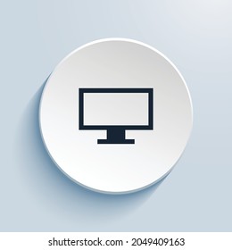 mostrar diseño de icono de píxeles. Forma de círculo de estilo de botón aislada en fondo blanco. Ilustración del vector