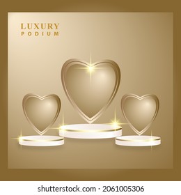 Display podium and heart symbol with smooth colour for your product promotion poster. vector eps 10