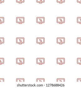 display pointer icon pattern seamless white background. Editable outline display pointer icon. display pointer icon pattern for web and mobile.