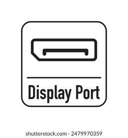 Display port icon, cable input, vector illustration.
