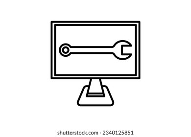 Display Pro icon. icon related to display and screen settings. line icon style. Simple vector design editable