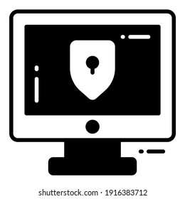 Protección de pantalla e iconos de vectores de seguridad configuran la tecnología de datos empresariales de la red de cibercomputadoras