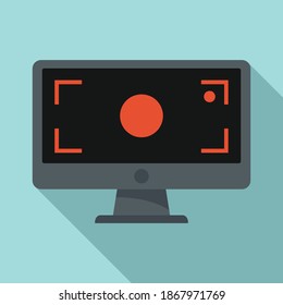 Display recording icon. Flat illustration of display recording vector icon for web design